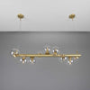 Moriarty Rotating 9 Bulb Linear Chandelier-Mullan Lighting-Satin Brass-Clear-100cm / 40"-nirohome