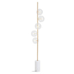 Morris Five Bulb Twisting Floor Lamp-Niro Home-White Marble-Brass-nirohome