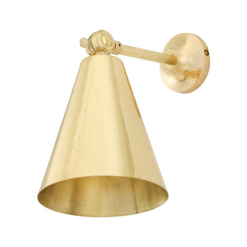 Moya Adjustable Brass Cone Wall Light-Mullan Lighting-Antique Brass-nirohome