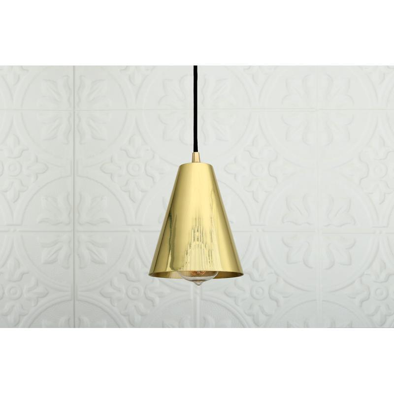 Moya Modern Brass Cone Pendant Light 14cm-Mullan Lighting-Antique Silver-100cm-nirohome