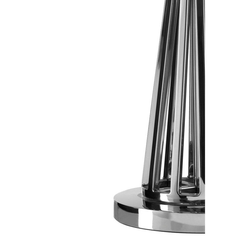 Moyer Twisted Nickel Tall Table Lamp With Black Fabric Shade-Niro Home-nirohome