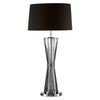 Moyer Twisted Nickel Tall Table Lamp With Black Fabric Shade-Wrenford & Co.-nirohome