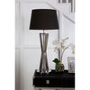 Moyer Twisted Nickel Tall Table Lamp With Black Fabric Shade-Wrenford & Co.-nirohome
