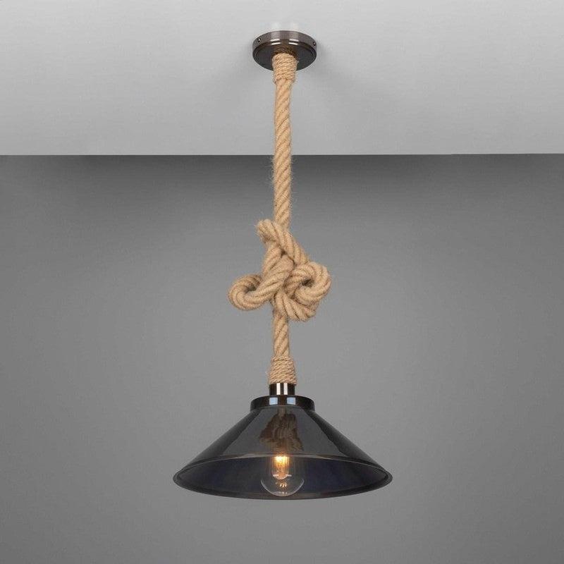 Naxos Jute Rope Pendant With Vintage Brass Shade-Mullan Lighting-Antique Brass-100cm-nirohome