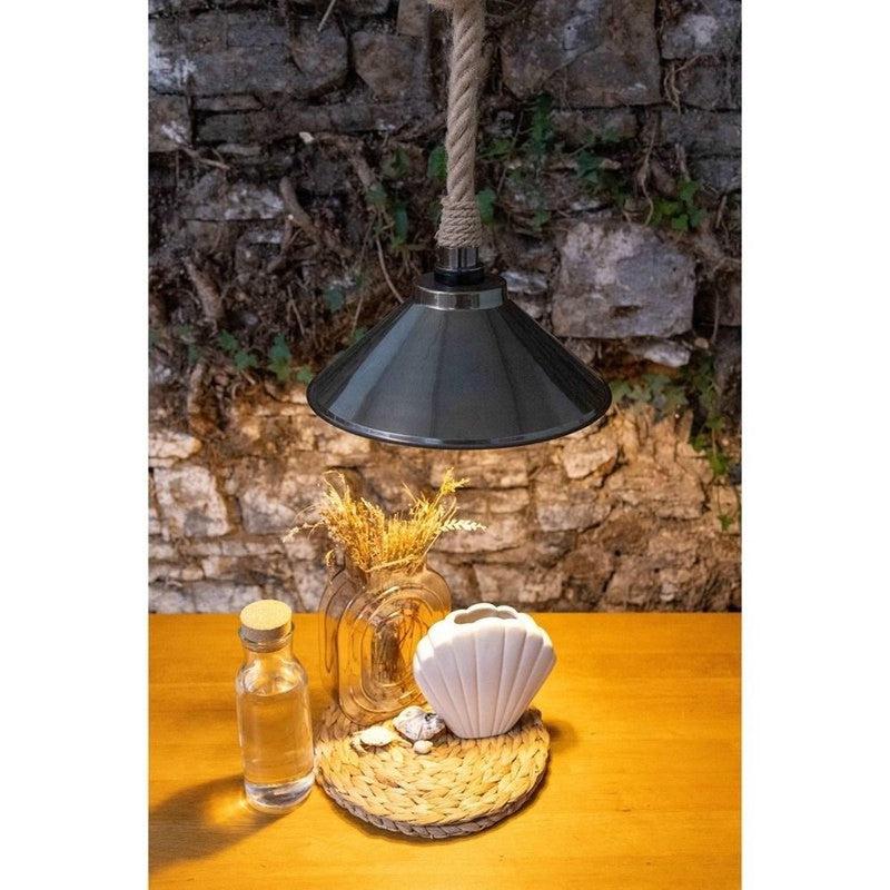 Naxos Jute Rope Pendant With Vintage Brass Shade-Mullan Lighting-Antique Brass-100cm-nirohome