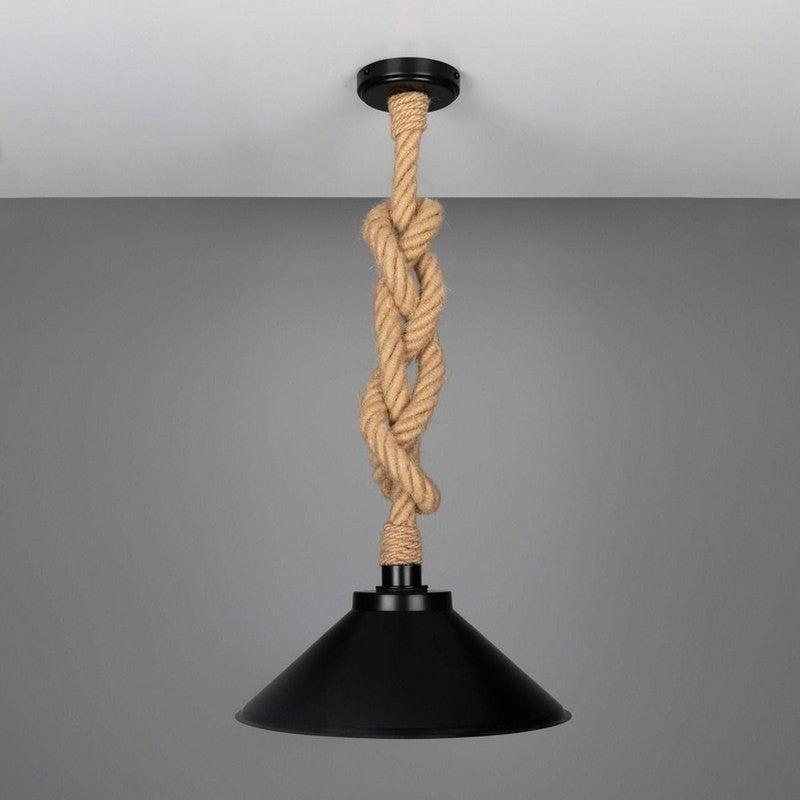 Naxos Jute Rope Pendant With Vintage Brass Shade-Mullan Lighting-Antique Brass-100cm-nirohome