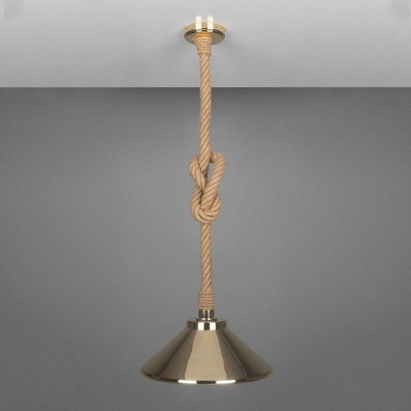 Naxos Jute Rope Pendant With Vintage Brass Shade-Mullan Lighting-Antique Brass-100cm-nirohome