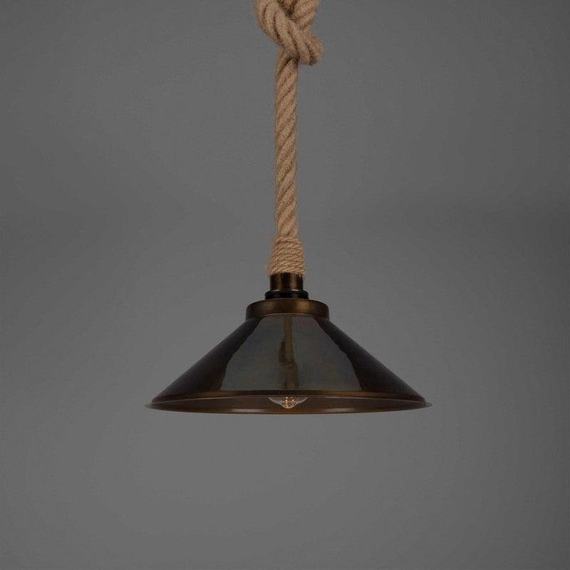 Naxos Jute Rope Pendant With Vintage Brass Shade-Mullan Lighting-Antique Brass-100cm-nirohome