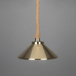 Naxos Jute Rope Pendant With Vintage Brass Shade-Mullan Lighting-Polished Brass-100cm-nirohome