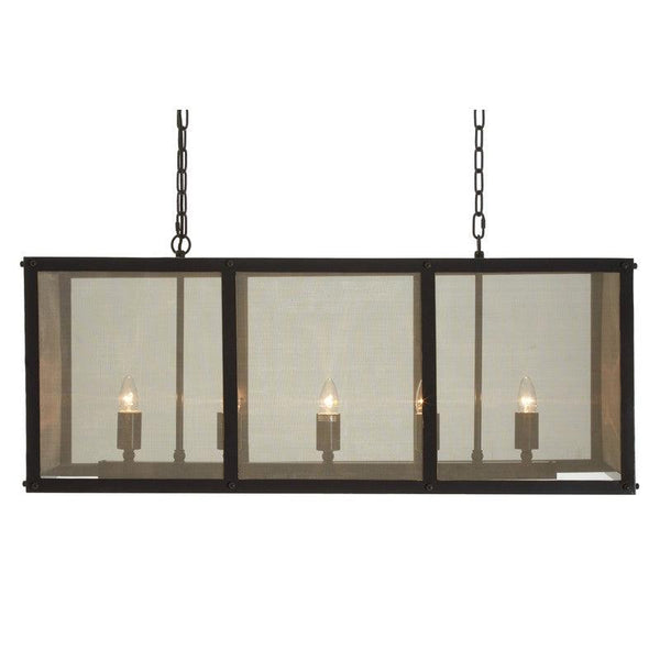 Nova 5 Bulb Gauze Panel Chandelier