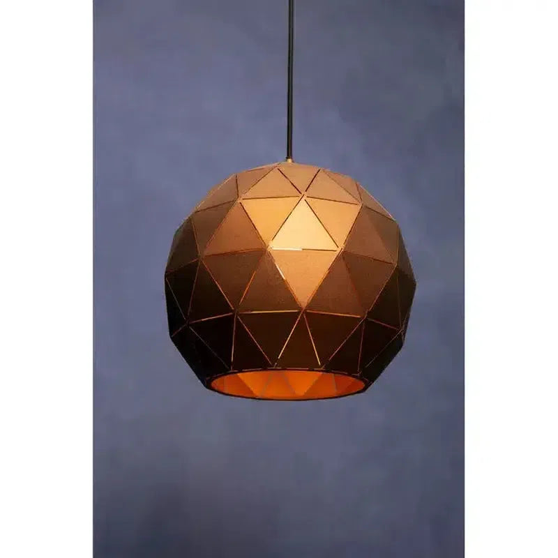 Odom Large Geometric Pendant Light-Niro Home-Black & Copper-nirohome