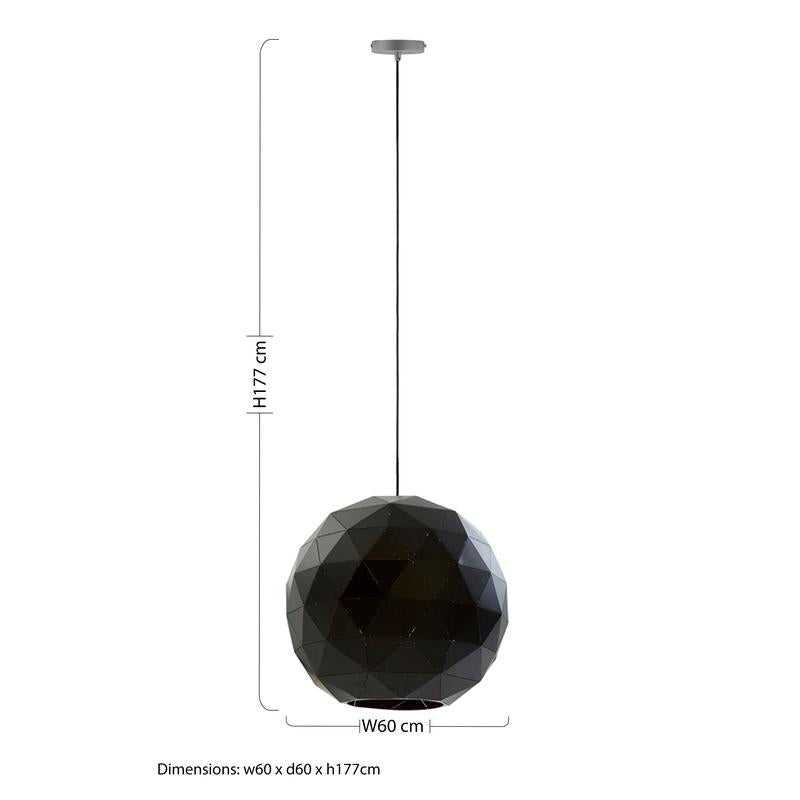 Odom Large Geometric Pendant Light-Niro Home-Black & Copper-nirohome