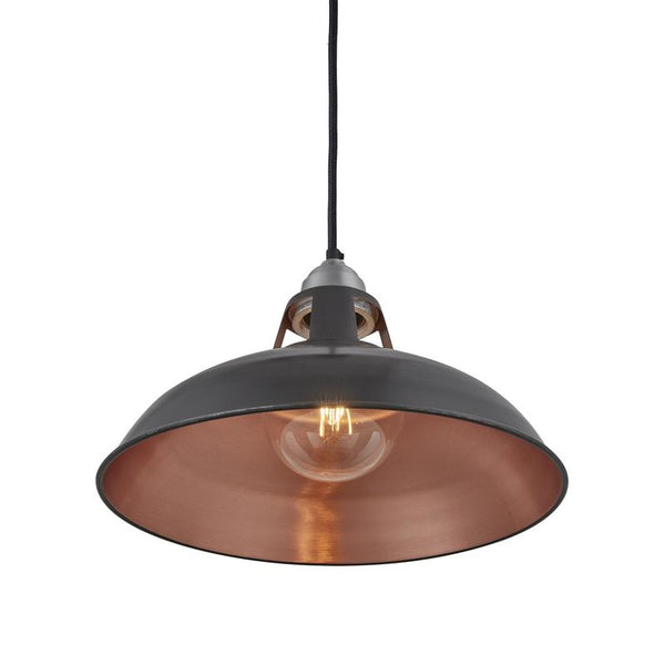 Old Factory Slotted Pendant Light - 15 Inch