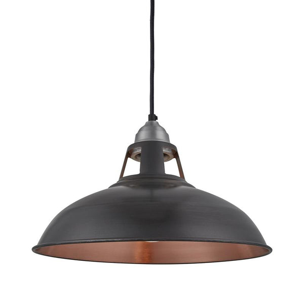 Old Factory Slotted Pendant Light - 15 Inch