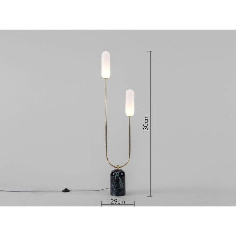 Olive Green Marble Curve Floor Lamp-Houseof.-nirohome