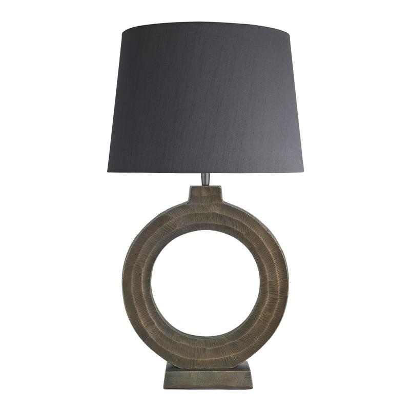 Ornate Circle Table Lamp-Industville-Grey Large Empire Shade-nirohome