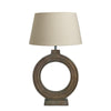 Ornate Circle Table Lamp-Industville-Natural Cotton Empire - Large Shade-nirohome