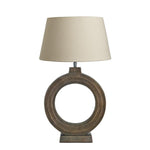 Ornate Circle Table Lamp-Industville-Natural Cotton Empire - Large Shade-nirohome