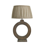 Ornate Circle Table Lamp-Industville-Pleated Pure Linen Empire - Large Shade-nirohome