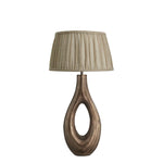 Ornate Ellipse Table Lamp-Industville-Brass-Pleated Pure Linen Empire - Large Shade-nirohome