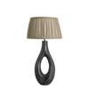 Ornate Ellipse Table Lamp-Industville-Pewter-Pleated Pure Linen Empire - Large Shade-nirohome