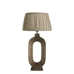 Ornate Oval Table Lamp-Industville-Pleated Pure Linen Empire - Large Shade-nirohome