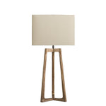 Ornate Tripod Table Lamp-Industville-Brass-Natural Cotton Rounded Rectangle-nirohome