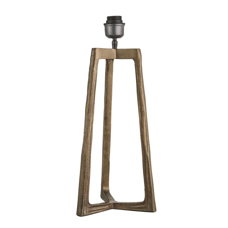 Ornate Tripod Table Lamp-Industville-Brass-Natural Cotton Rounded Rectangle-nirohome