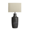 Ornate Vase Table Lamp-Industville-Pewter-Natural Cotton Rounded Rectangle Shade-nirohome