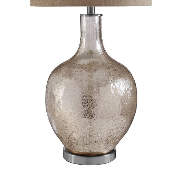 Osborne Distressed Glass Patterned Table Lamp With Linen Shade