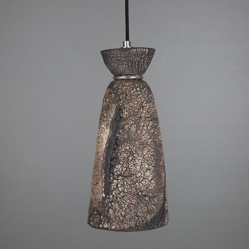 Parva Ceramic Black Clay Bathroom Pendant Light 14cm, IP44-Mullan Lighting-100cm-nirohome