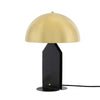 Pencil Brass Dome Table Lamp On Slim Black Metal Stand-Mullan Lighting-nirohome