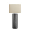 Pillar Cylinder Table Lamp-Industville-Pewter-Natural Cotton Rounded Rectangular Shade-nirohome