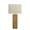 Pillar Square Table Lamp-Industville-Brass-Natural Cotton Rounded Rectangle - Medium Shade-nirohome