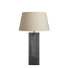 Pillar Square Table Lamp-Industville-Pewter-Natural Cotton Empire -Large Shade-nirohome