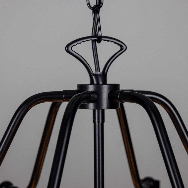 Portroe Indoor Hanging Lantern Chandelier - 4-6 Light-Mullan Lighting-Powder- Coated Matte Black-Four Light-100cm-nirohome