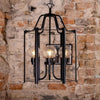 Portroe Indoor Hanging Lantern Chandelier - 4-6 Light-Mullan Lighting-Powder- Coated Matte Black-Four Light-100cm-nirohome