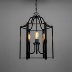 Portroe Indoor Hanging Lantern Chandelier - 4-6 Light-Mullan Lighting-Powder- Coated Matte Black-Four Light-100cm-nirohome