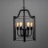 Portroe Indoor Hanging Lantern Chandelier - 4-6 Light-Mullan Lighting-Powder- Coated Matte Black-Six Light+ £422.40-100cm-nirohome