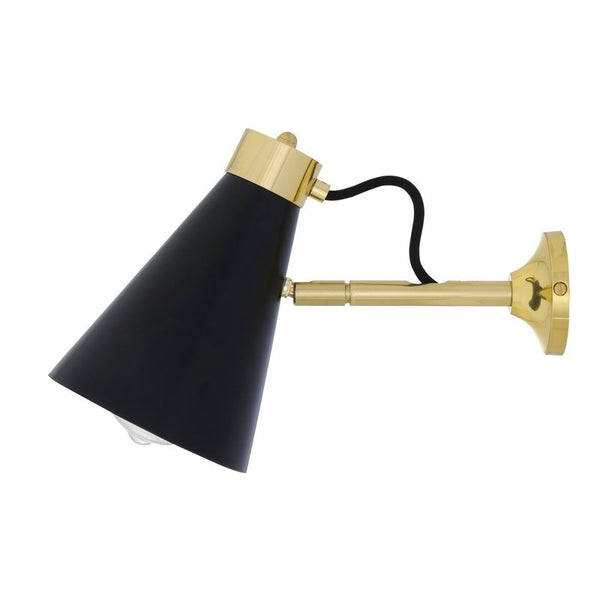 Preston Brass Wall Light With Adjustable Cone Shade