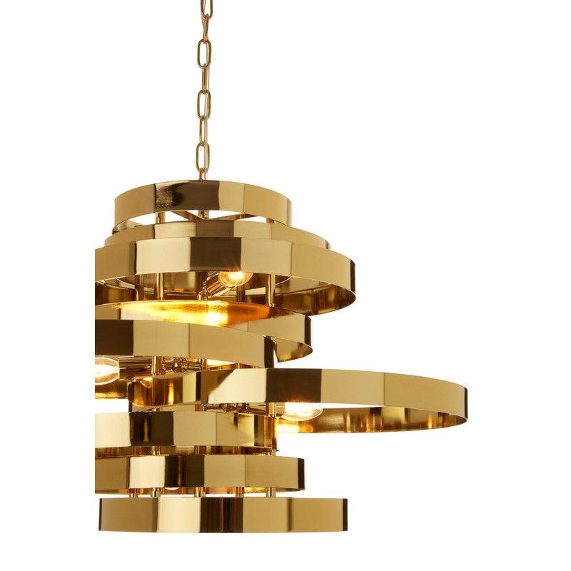 Quinn Cascading Gold Chandelier-Wrenford & Co.-4 Bulb-nirohome