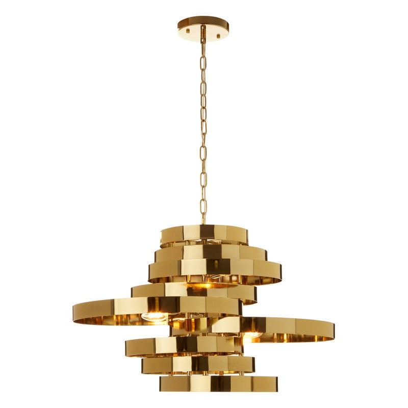 Quinn Cascading Gold Chandelier-Wrenford & Co.-4 Bulb-nirohome