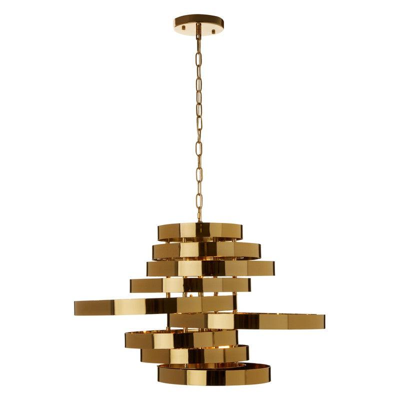 Quinn Cascading Gold Chandelier-Wrenford & Co.-4 Bulb-nirohome