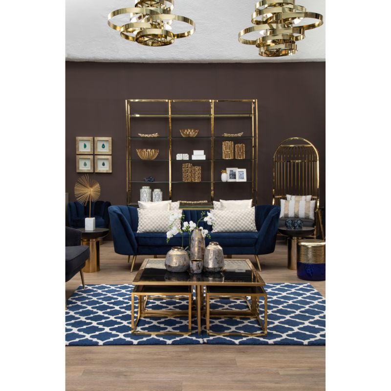 Quinn Cascading Gold Chandelier-Wrenford & Co.-4 Bulb-nirohome