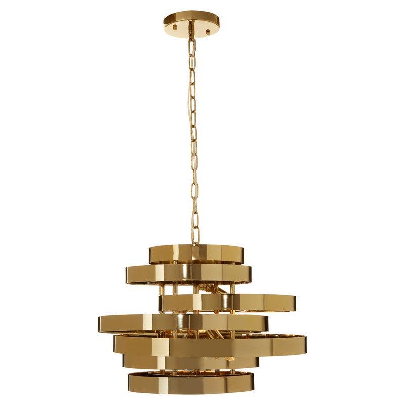 Quinn Cascading Gold Chandelier-Wrenford & Co.-4 Bulb-nirohome