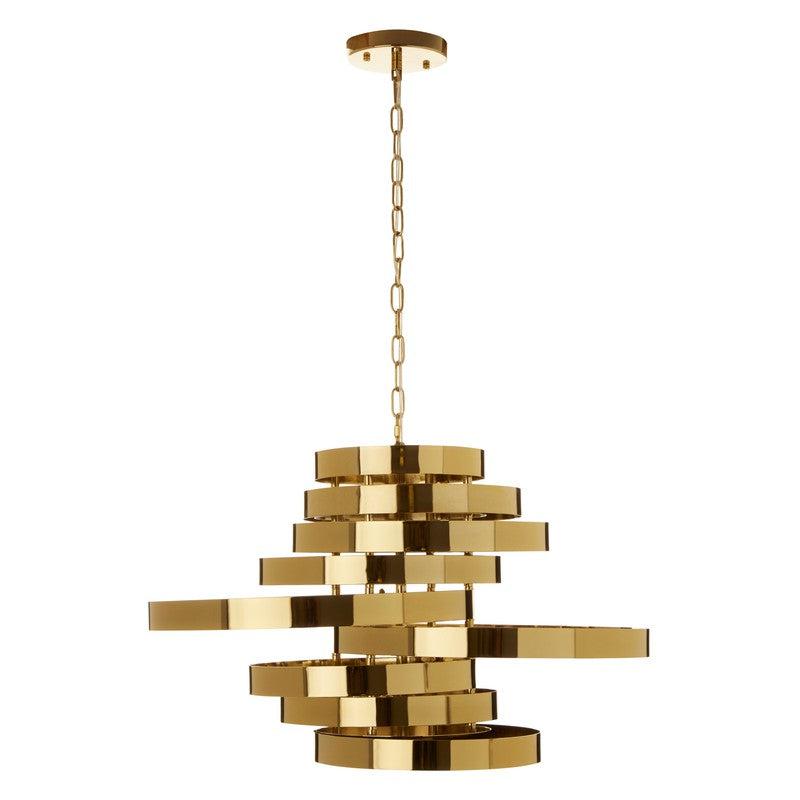 Quinn Cascading Gold Chandelier-Wrenford & Co.-5 Bulb-nirohome