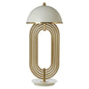 Ramsey Gold Rotating Rod Table Lamp With Dome shaped Shade-Niro Home-White-nirohome