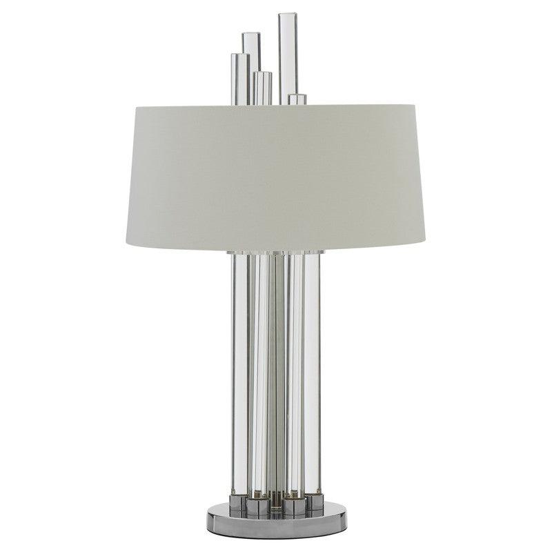 Randell Asymmetric Glass Rod Art Deco Table Lamp With Fabric Shade-Niro Home-nirohome