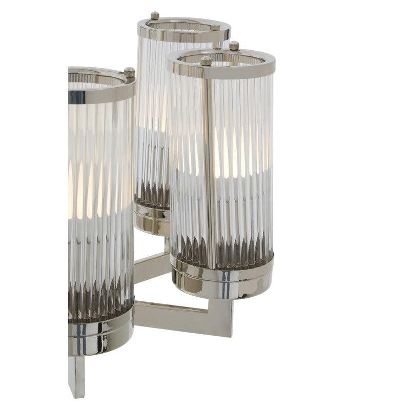 Reed Nickel Finish Fluted Glass Chandelier-Wrenford & Co.-nirohome