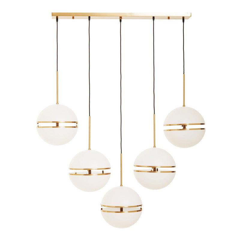 Reid Linear 5 Sphere Ceiling Light-Niro Home-Gold-nirohome